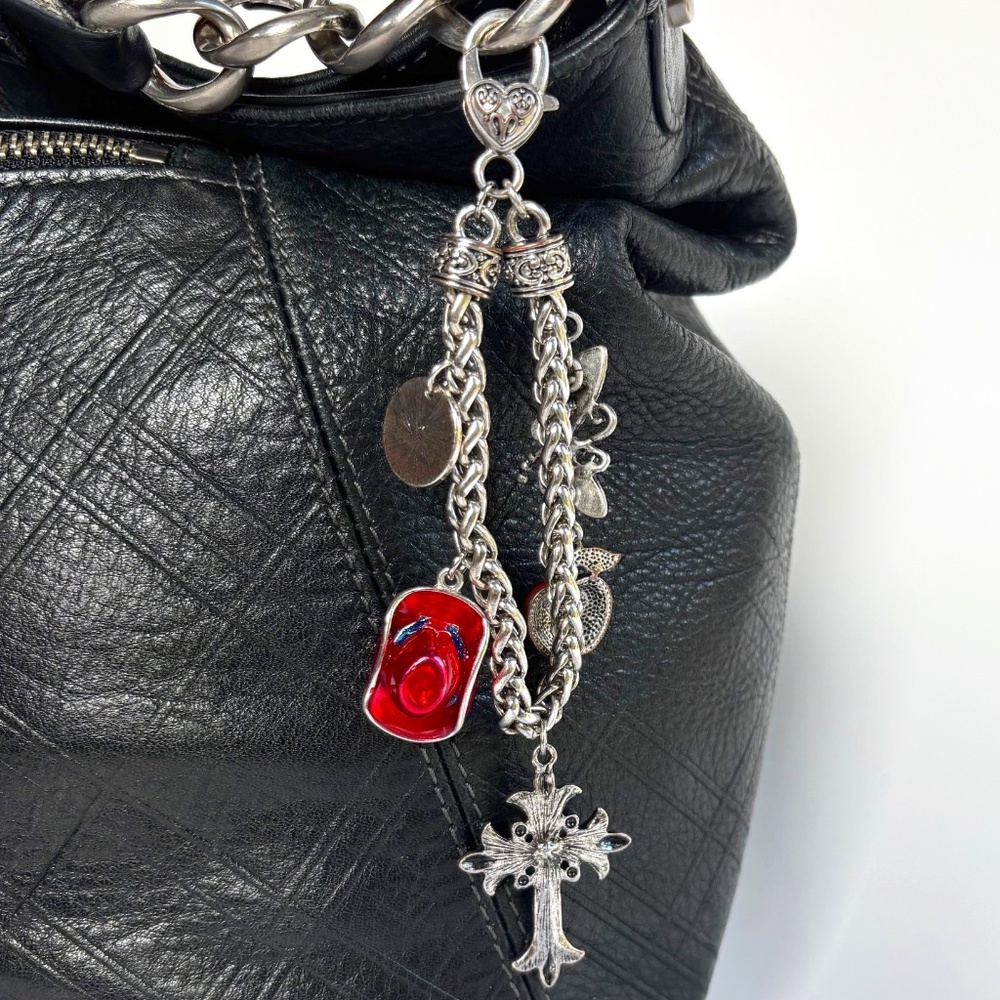 Purse Charm with a NEVER GIVE UP! Theme